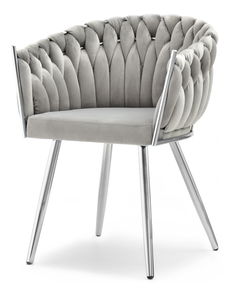 Jedálenská stolička Radio (sivá + strieborná)