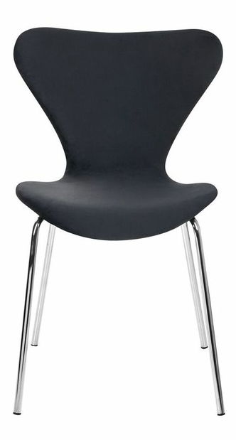 Set 2 buc scaune sufragerie Baylor (Negru + argintiu)