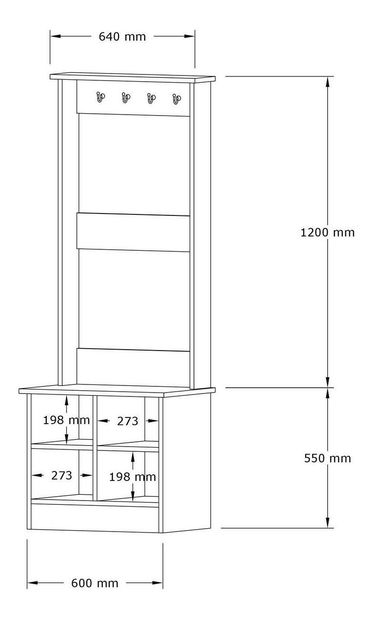 Előszoba bútor Kotati (zafír tölgy + fehér) 