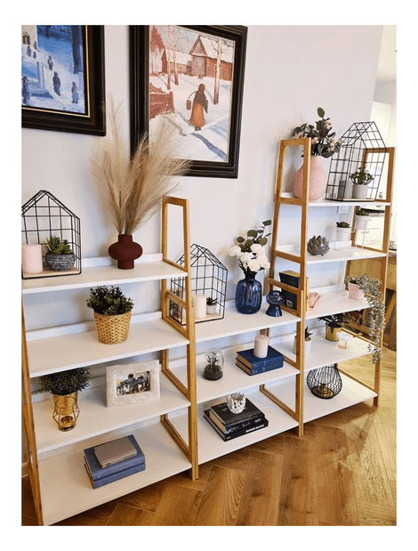 Regál Keon 1 (biela + prírodná)