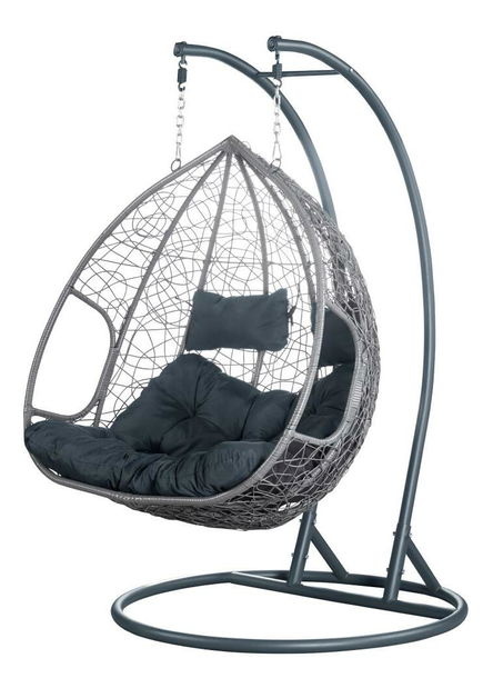 Függesztett kétszemélyes fotel Deber (szürke) 