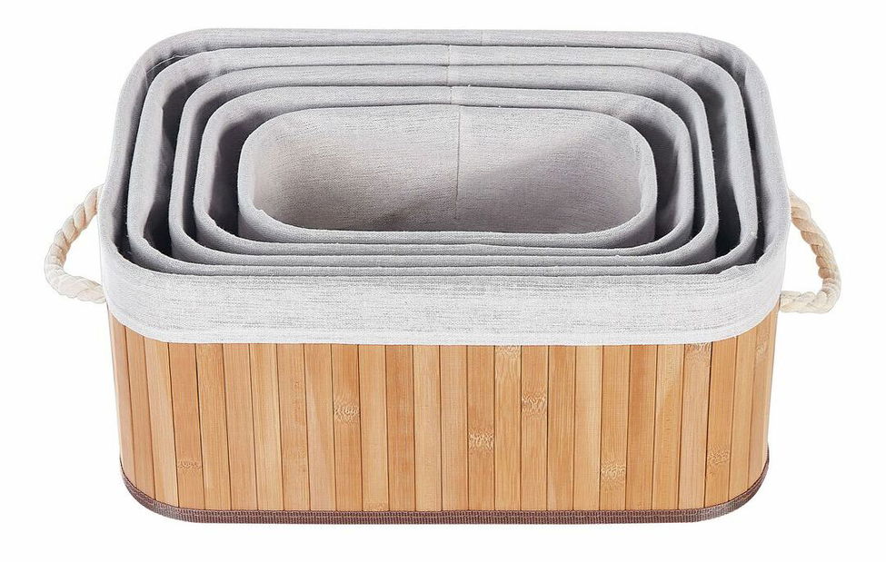 Set 5 košara Taygeta (svijetlo drvo) 