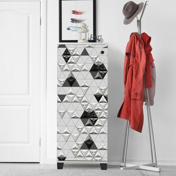 Dulap pentru pantofi Feliz 803 (alb + negru)