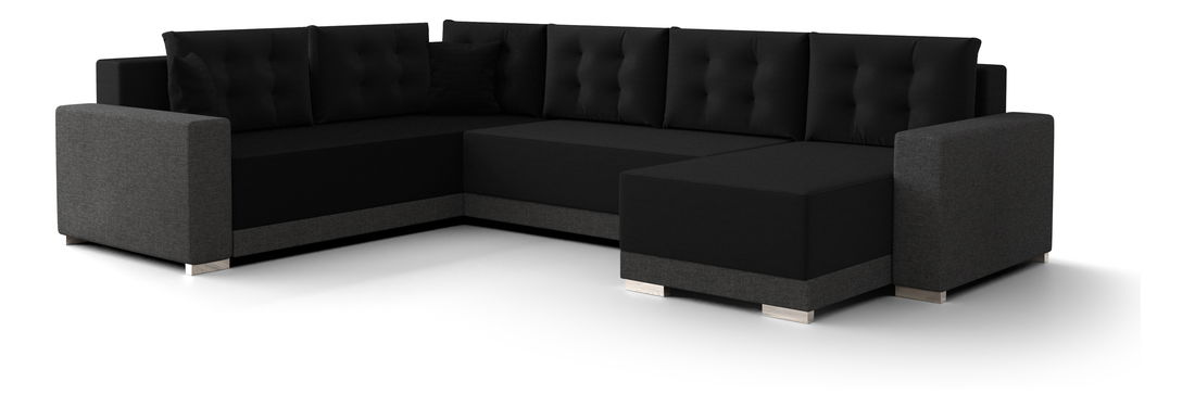U alakú sarokkanapé Odyssey 3 (fekete + szürke) (B)