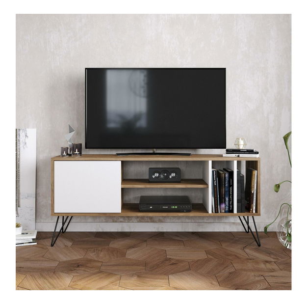 TV stolić/ormarić Mistique 140 (orah + crna + bijela)