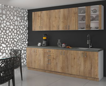 Konyha Sylrona 260 cm (lefkas tölgy + fehér)