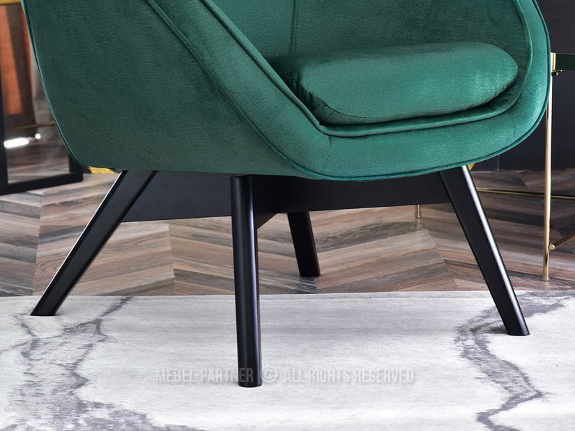 Dizájnos fotel Merch (zöld + bükk)