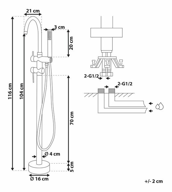 Slavina za vodu Tamala (zlatna) 