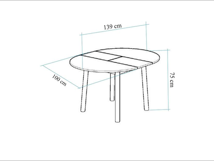 Masă de sufragerie extensibilă Duvasa 5 (alb) (pentru 4 persoane)