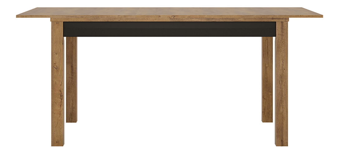 Masă de sufragerie Lacetta HAVT02 (stejar lefkas închis + negru) (pentru 6 până la 8 persoane)