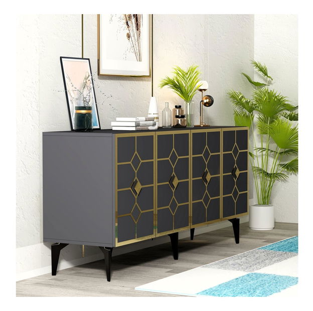 Skrinka Pivuti (antracit + zlatá) 