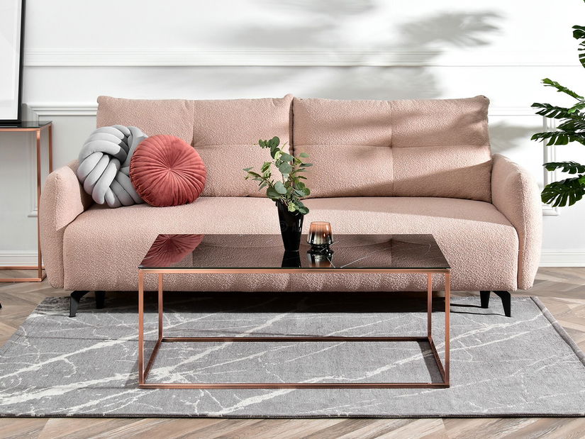 Dohányzóasztal Bella Xl (fekete márvány + réz)