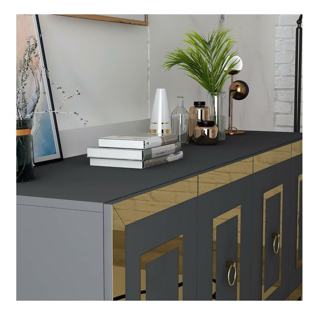 Szekrény Pemava 1 (antracit + arany) 