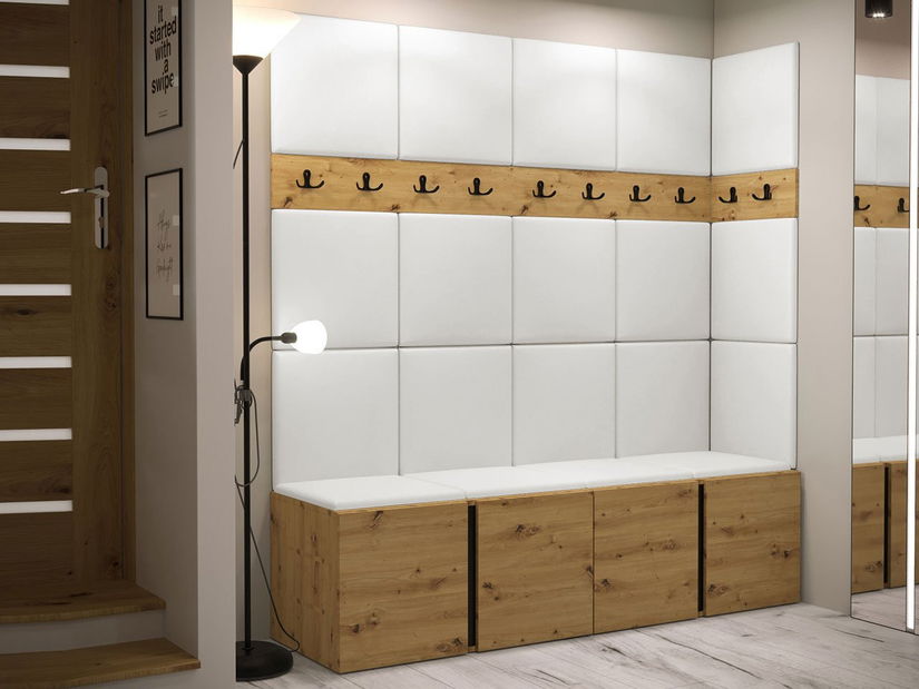 Mobilier hol Tovenaz II (stejar artisan + negru)