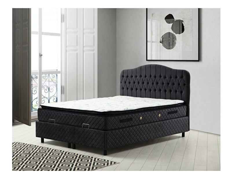 Boxspring posteľ Vassilium (antracit)