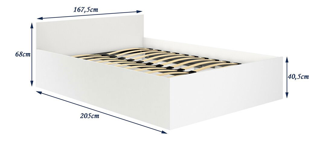 Franciaágy 160 cm Lideraba (sonoma tölgy) (ágyráccsal)