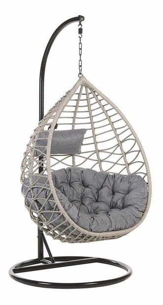 Fotoliu suspendat cu cadru ASISA (poliratan) (gri)