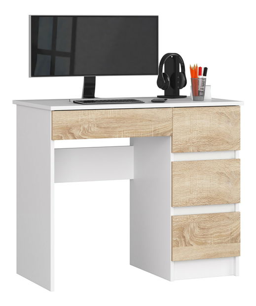 PC stolík Benicio II (biela + dub sonoma) (P)