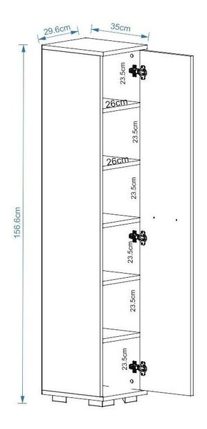 Policová skriňa Vipapo 8 (biela) 