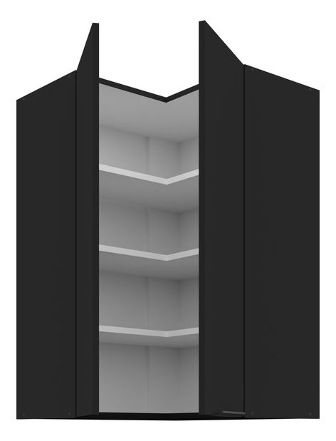 Gornji kutni kuhinjski ormarić Sienla 60 60 GN 90 2F 90 (crna mat)