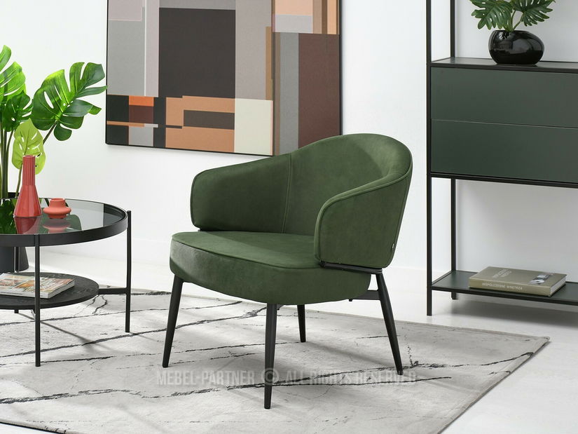 Kreslo Alfredo (zelená + čierna)