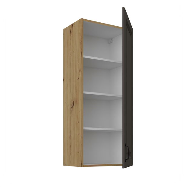 Dulap superior de bucătărie Sheila 45 G 108 1F (Cadru: stejar artisan + front: grafit)