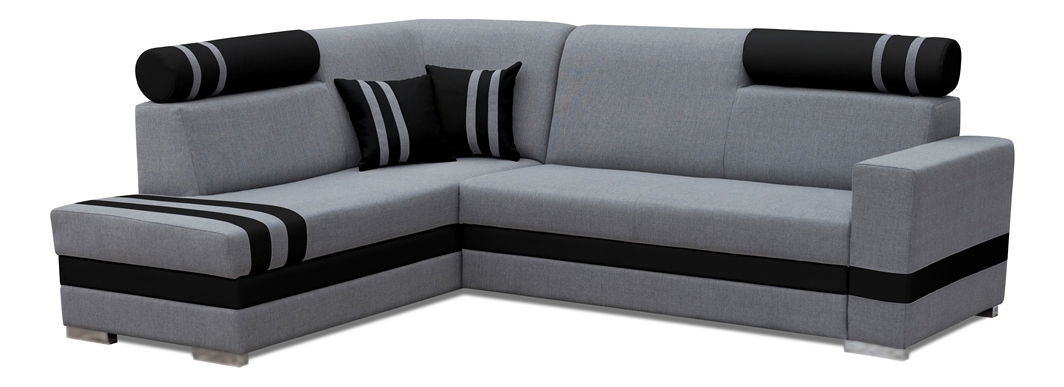 Rohová sedačka Raisa (sivá + čierna) (L)