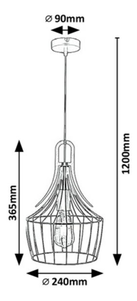 Függesztett lámpa Diopsid 4925 (fekete + arany)