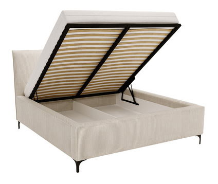 Bračni krevet 160 cm Camtana (siva + crna) (s podnicom) (s prostorom za odlaganje)