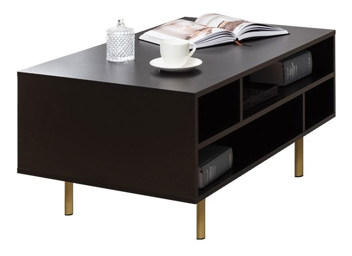 Măsuță de cafea Newelon NW03 (Negru + auriu) 