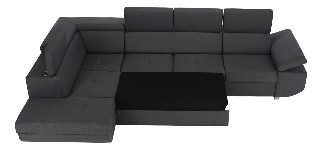 Rohová sedačka Meven (tmavosivá) (L)