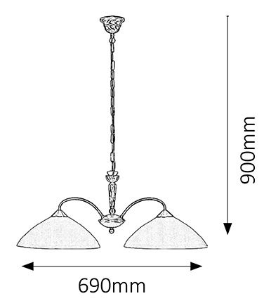 Függesztett lámpa Regina 8177 (bronz + krém)