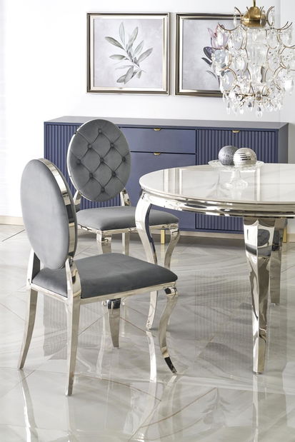 Scaun sufragerie Regino (gri + argintiu)