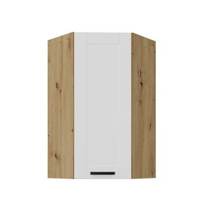 Horná rohová kuchynská skrinka Lucid 60x60 GN-108 1F (45° (korpus: dub artisan + front: mdf biela)