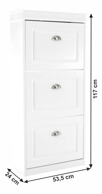 Cipőtároló 3 soros Slebera typ 2 (fehér)