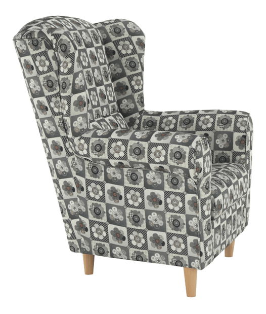 Kreslo ušiak Charlie patchwork N1