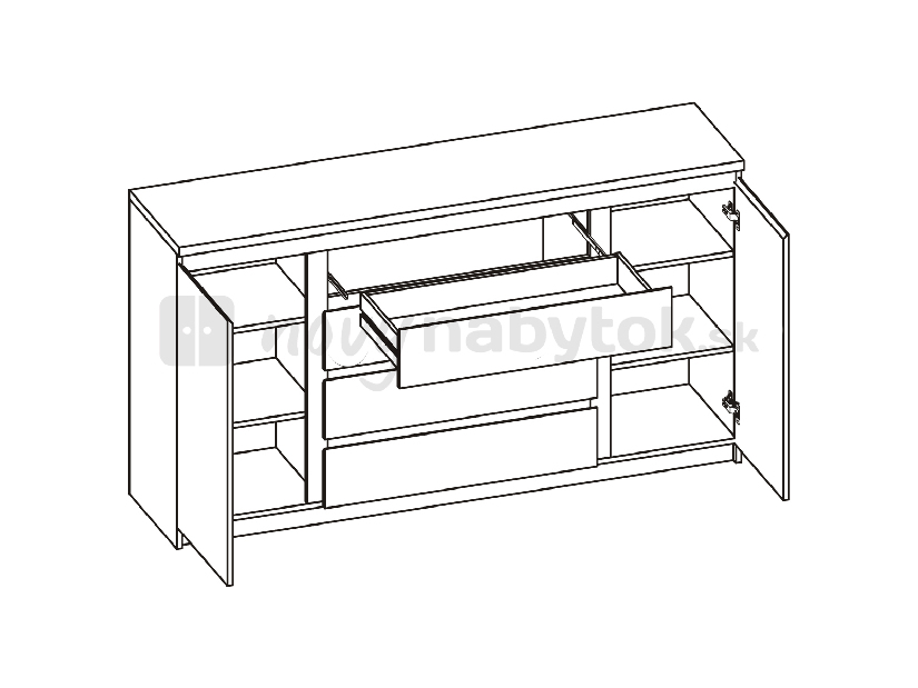 Komoda Percy Tip 40 2D 4S 