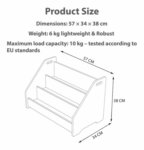 Raft pentru copii Pidili 3 (alb + natural)