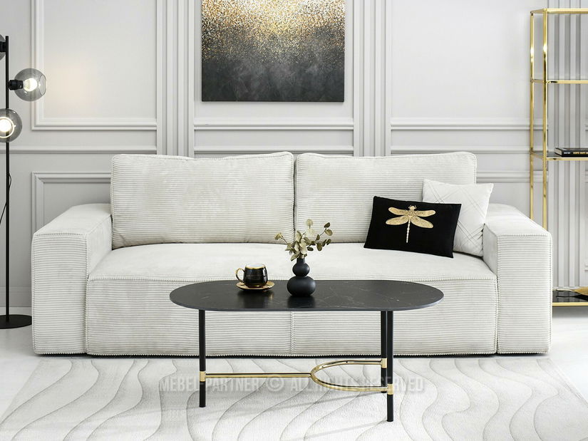 Konferenčný stolík Lamka (čierny mramor + čierna)