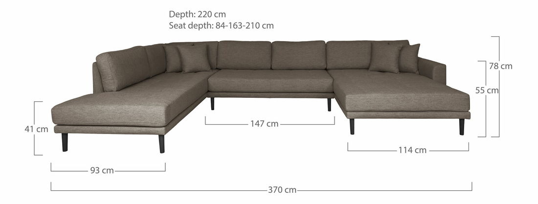 Rohová sedacia súprava v tvare U (P) Lvaveriaora U (hnedá)
