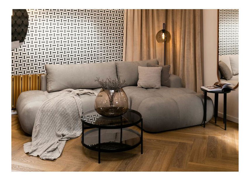 Sarokkanapé Ombre (J) (világosszürke + fekete)