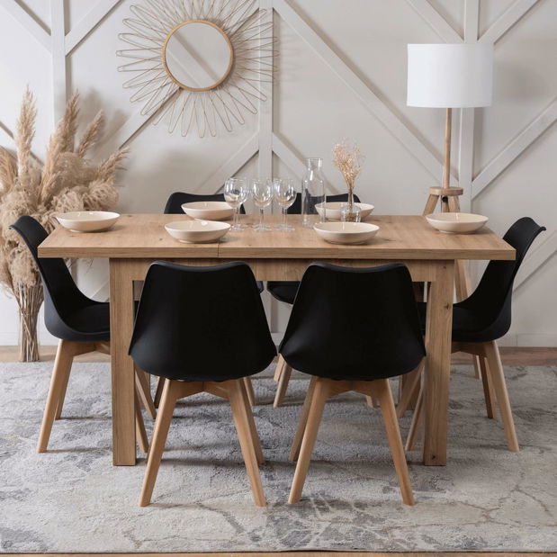 Blagovaonski stol na razvlačenje Seguiremos (hrast artisan) (za 4 do 6 osoba)