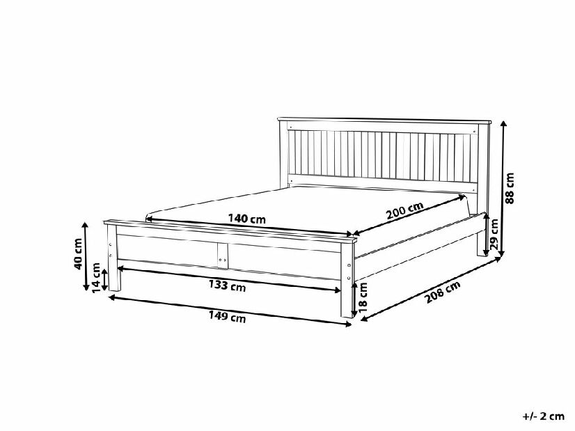 Manželská posteľ 140 cm Maye (tmavé drevo)