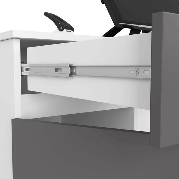 PC asztal Aranandose (fehér + grafit)