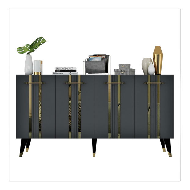 Szekrény Pebine 1 (antracit + arany) 