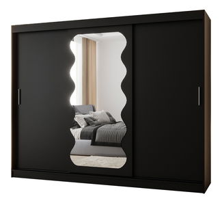 Dulap de haine 250 cm Spock (Negru)