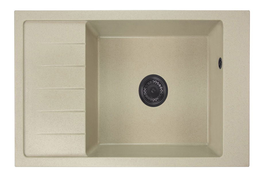 Kuchynský drez Lurano (béžová) (s 2 otvormi pre batériu) (L)