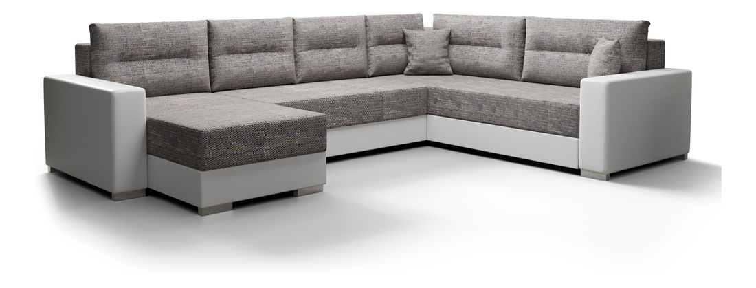 Kutna garnitura u obliku slova U Glide 3 (sivo-smeđa + bijela) (D)