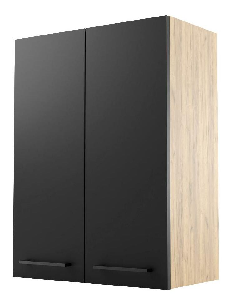 Závesná kúpeľňová skrinka Valiant (craft zlatý + čierna)