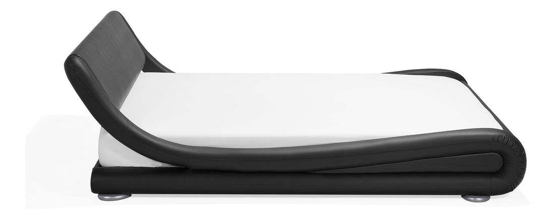 Pat matrimonial 160 cm AVENUE (cu somieră) (negru mat)